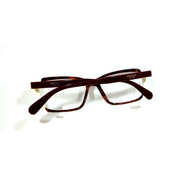 Prada VPR RO1V Burgundy White Eyeglasses Frames Only Two Tone Italy 53-16-140 - Picture 10 of 14